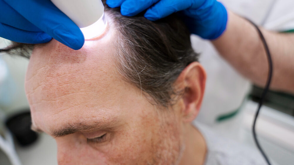 patient getting treated in clinic